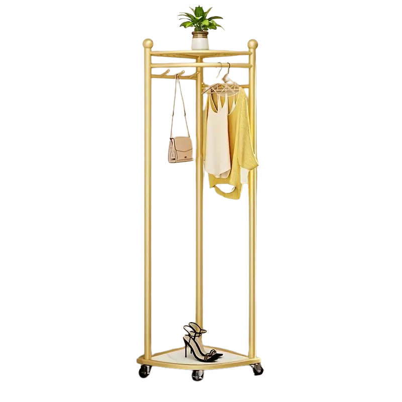 Clothes Rack with Wheels & Storage